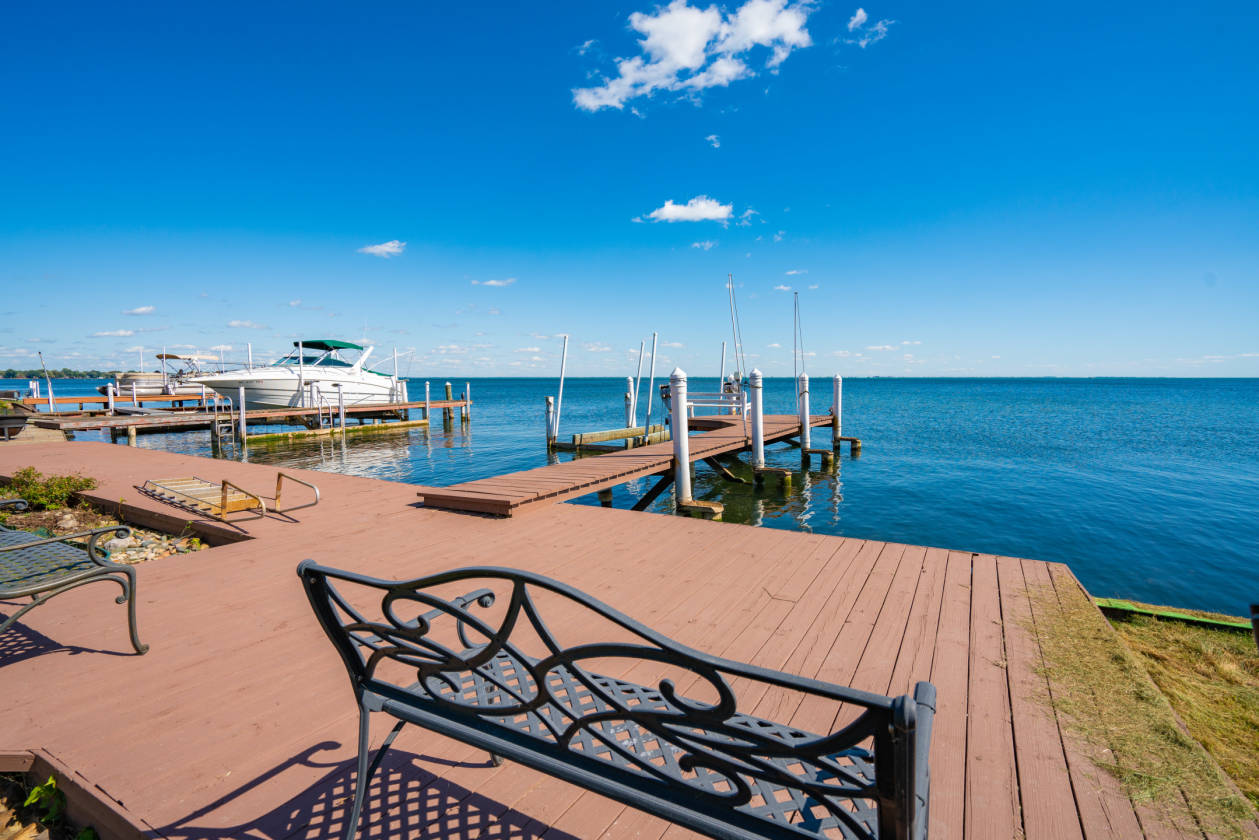 Lake and canal on beautiful Anchor Bay New Baltimore, County
