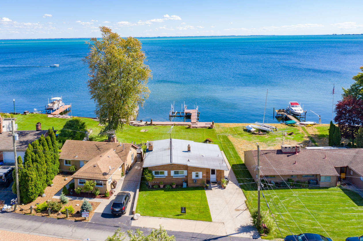 Lake and canal on beautiful Anchor Bay New Baltimore, County